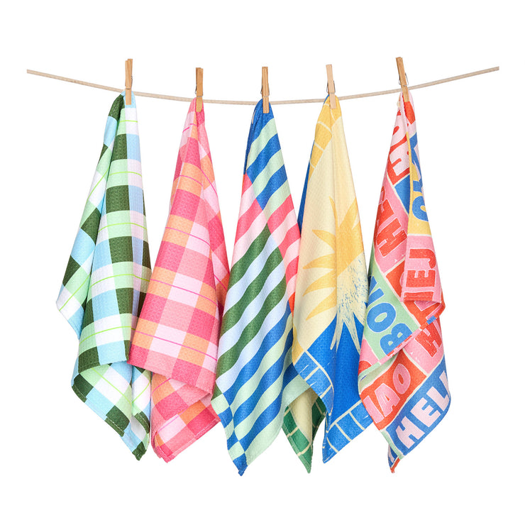 dock and bay tea towel