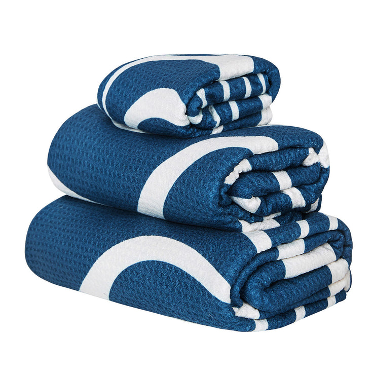 Dock & Bay Bath Towels - Tide Break Navy (Set of 3)