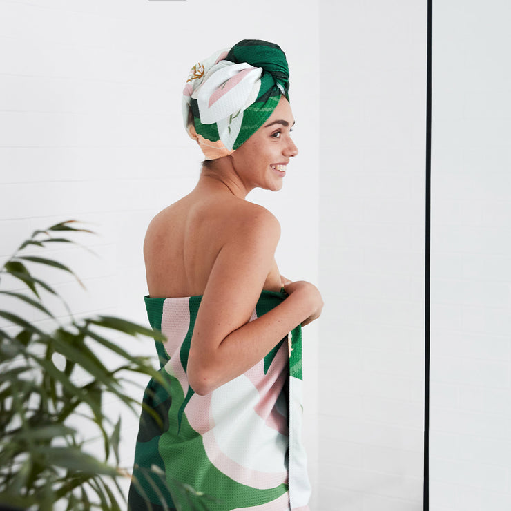 dock and bay robe + hair wrap + towel bundle