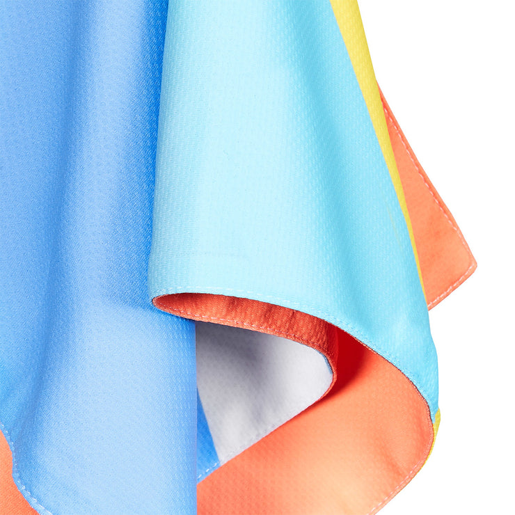 blue yellow orange cooling towel for summer