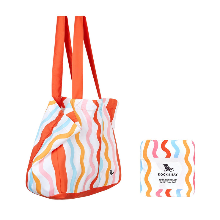 Dock & Bay Everyday Tote Bag - Compact & Foldable Beach Bag, Made from 100% Recycled