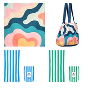 Dock & Bay 2 x Beach Towel + Bag + Picnic Blanket - Get Wavy