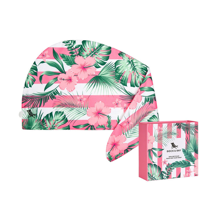 Dock & Bay Quick Dry Hair Wrap - Botanical - Heavenly Hibiscus - Outlet
