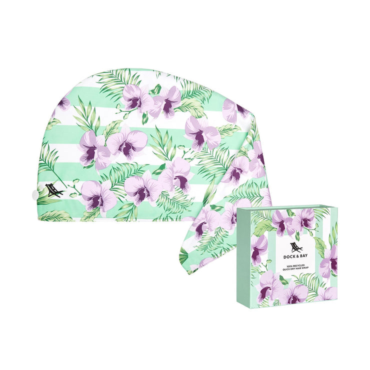 Dock & Bay Quick Dry Hair Wrap - Botanical - Orchid Utopia - Outlet