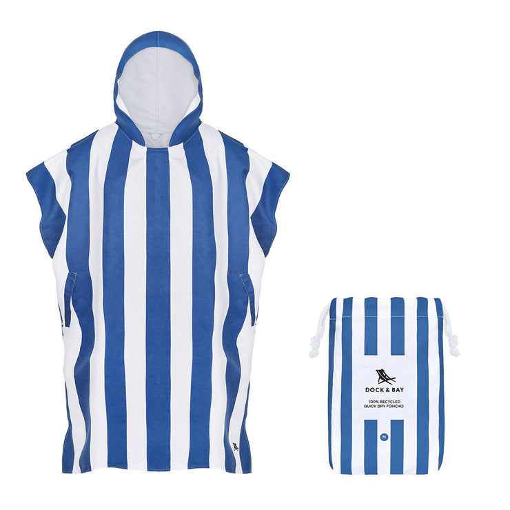 Dock & Bay Poncho - Adults - Whitsunday Blue - Customised Embroidery Personalised for You