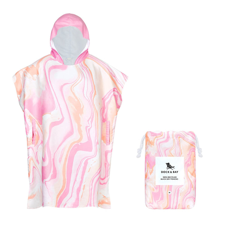Dock & Bay Adult Poncho - Marble - Peach Melba - Outlet