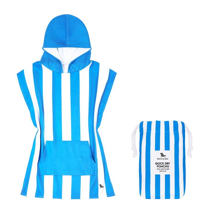 Dock & Bay Poncho - Kids - Bondi Blue - Customised Embroidery Personalised for You