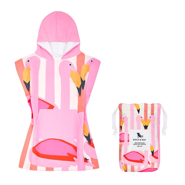 Dock & Bay Poncho - Kids - Flamboyant Flamingos
