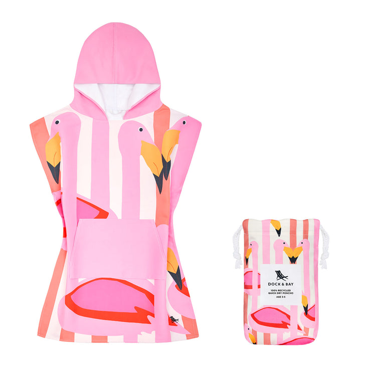 Dock & Bay Poncho - Kids - Flamboyant Flamingos