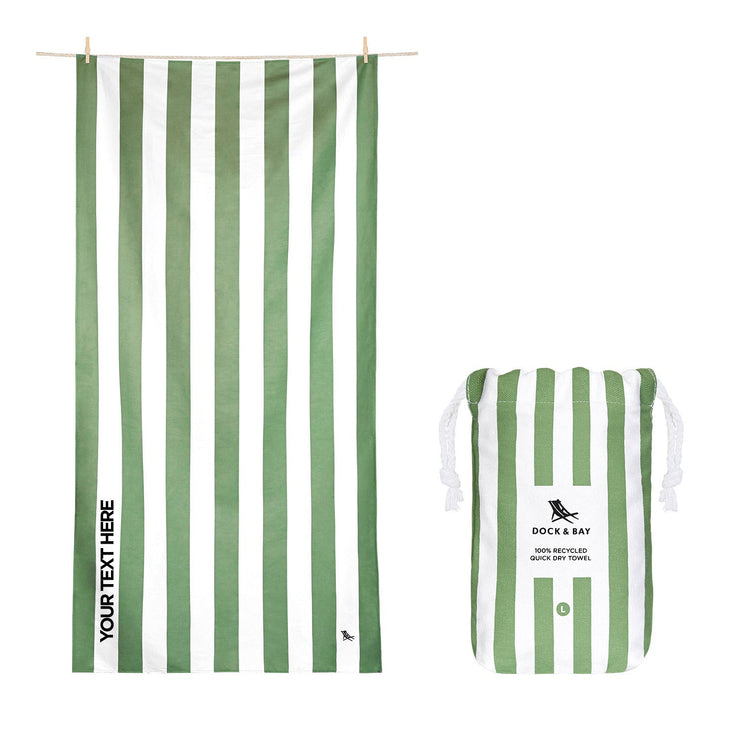 Dock & Bay Quick Dry Towels - Cayman Olive - Customised Embroidery Personalised for You
