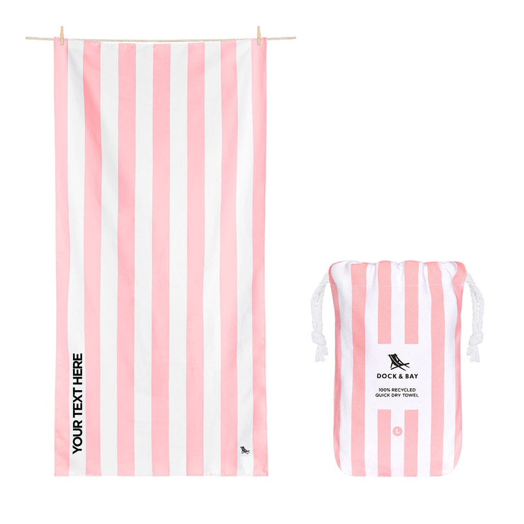 Dock & Bay Quick Dry Towels - Malibu Pink - Customised Embroidery Personalised for You