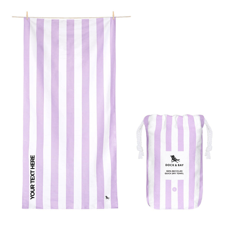 Dock & Bay Quick Dry Towels - Lombok Lilac - Customised Embroidery Personalised for You