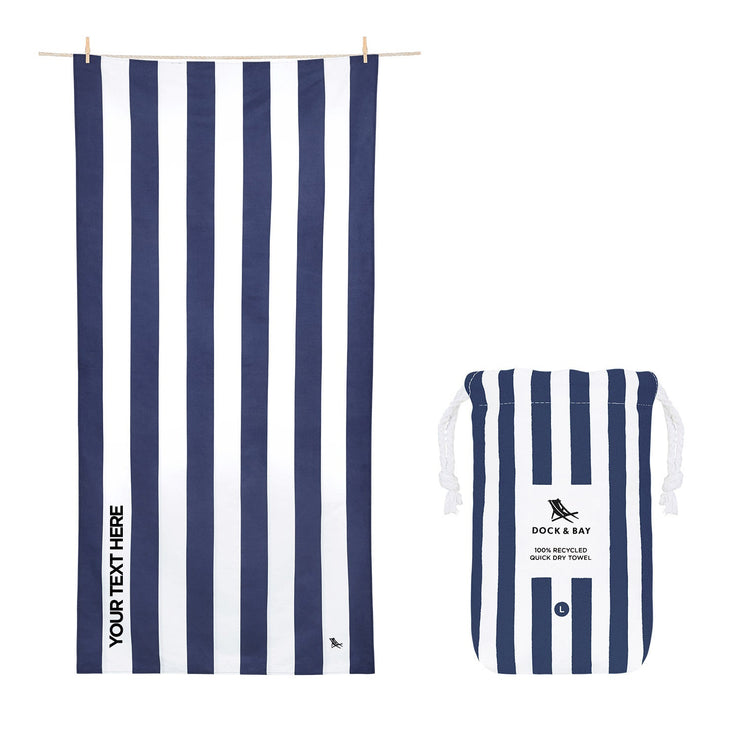 Dock & Bay Quick Dry Towels - Whitsunday Blue - Customised Embroidery Personalised for You