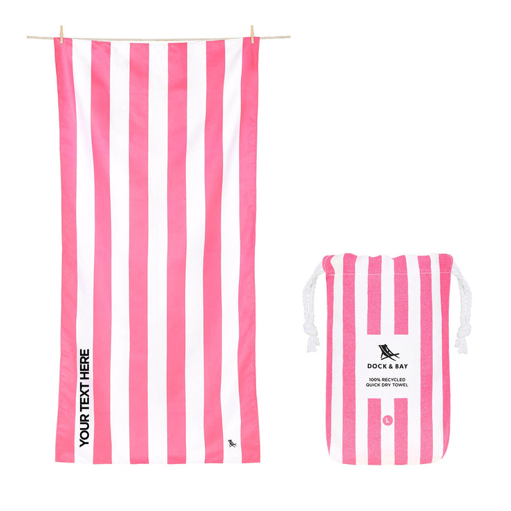 Dock & Bay Quick Dry Towels - Phi Phi Pink - Customised Embroidery Personalised for You