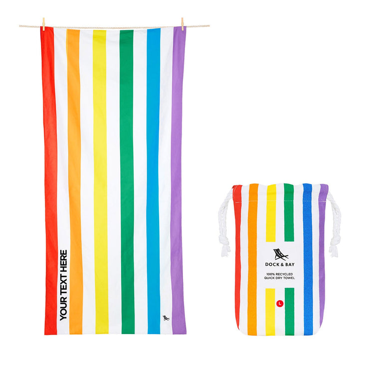 Dock & Bay Quick Dry Towels - Rainbow Skies - Customised Embroidery Personalised for You